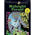 Creative Haven Midnight Forest Coloring Book: Animal Designs on a Dramatic Black Background