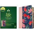 NLT Life Application Study Bible, Third Edition (Leatherlike, Pink Evening Bloom, Red Letter)