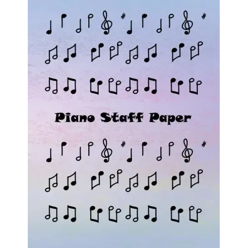 Piano Staff Paper: Treble Clef And Bass Clef Empty 12 Staff, Piano Manuscript Pape