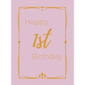 Happy 1st Birthday Guest Book (Hardcover): First birthday Guest book, party and birthday celebrations decor, memory book, 1st birthday, baby shower, h