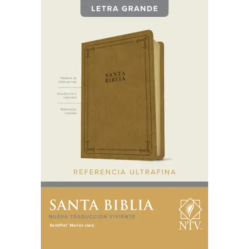 Santa Biblia Ntv, Edición de Referencia Ultrafina, Letra Grande (Sentipiel, Marrón Claro, Índice, Letra Roja)