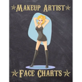 Makeup Artist Face Charts: Makeup cards to paint the face directly on paper with real make-up - Ideal for: professional make-up artists, vloggers