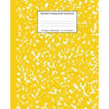 Marbled Composition Notebook: Yellow Marble Wide Ruled Paper Subject Book