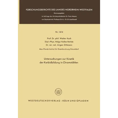 Untersuchungen zur Kinetik der Karbidbildung in Chromstählen