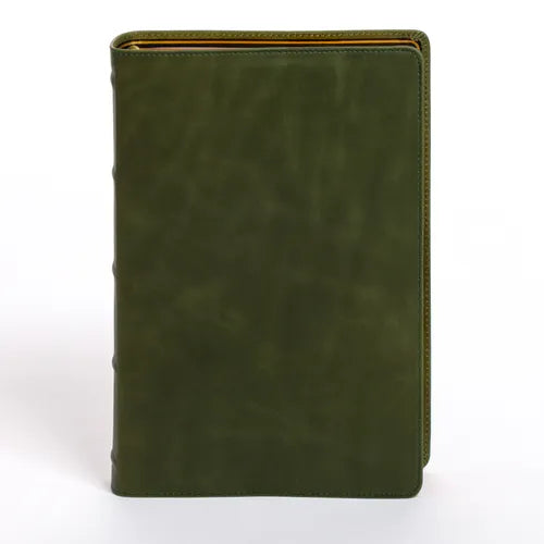KJV Giant Print Bible, Holman Handcrafted Collection, Marbled Olive Premium Calfskin