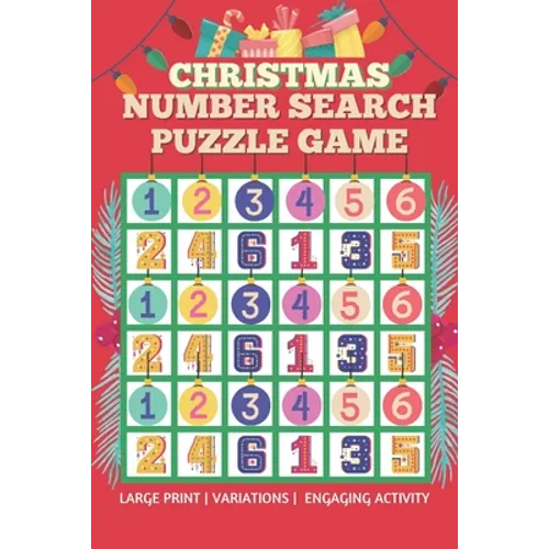 Christmas Number Search Puzzle Game - Engaging activity - Large print: Christmas gift idea for Elderly/Seniors - Number search puzzle game with variat