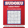 Sudoku Large Print 16x 16: 80 Sudoku Puzzles Normal Level Brain Games Book for Adults and Seniors Great Gift for Any Sudoku Lovers