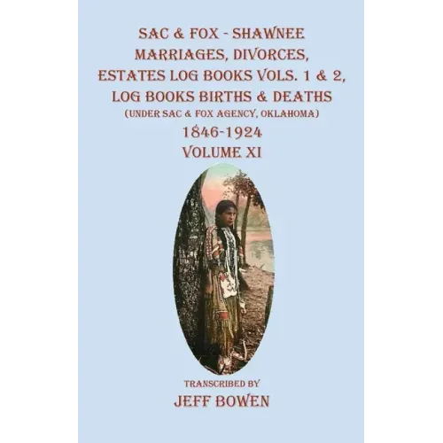 Sac & Fox - Shawnee Marriages, Divorces, Estates Log Books Vols. 1 & 2, Log Books Births & Deaths: (Under Sac & Fox Agency, Oklahoma)1846-1924 Volume