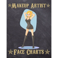 Makeup Artist Face Charts: Makeup cards to paint the face directly on paper with real make-up - Ideal for: professional make-up artists, vloggers