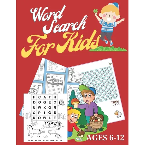 Word Search For Kids Ages 6-12: Word Search A Word Buzzles For Kids Size 8.5 x 11 Inches