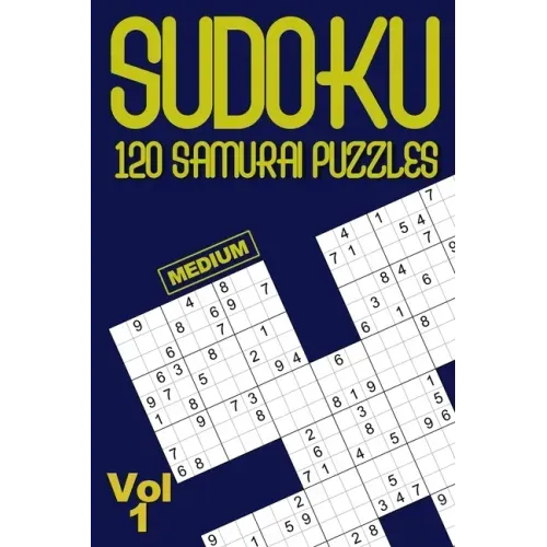 Sudoku 120 SAMURAI medium puzzles: A challenging Sudoku variation brain training in a handy pocket sized paperback book