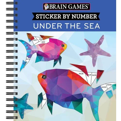 Brain Games - Sticker by Number: Under the Sea - 2 Books in 1 (42 Images to Sticker)