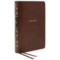 Nkjv, Reference Bible, Classic Verse-By-Verse, Center-Column, Leathersoft, Brown, Indexed, Red Letter Edition, Comfort Print