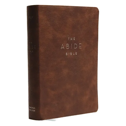 NKJV, Abide Bible, Leathersoft, Brown, Red Letter Edition, Comfort Print: Holy Bible, New King James Version