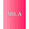 Mila: 100 Pages 8.5" X 11" Personalized Name on Notebook College Ruled Line Paper