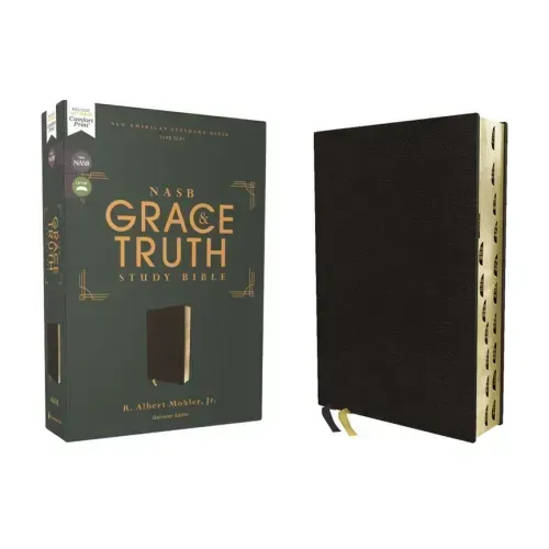 Nasb, the Grace and Truth Study Bible (Trustworthy and Practical Insights), Bonded Leather, Black, Red Letter, 1995 Text, Thumb Indexed, Comfort Print