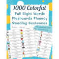 1000 Colorful Full Sight Words Flashcards Fluency Reading Sentences English - Spanish Phrasebook And Dictionary: My kids first sight word made easy sp