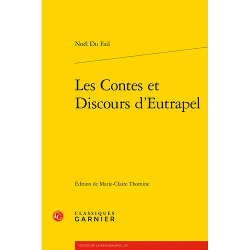 Les Contes Et Discours d'Eutrapel