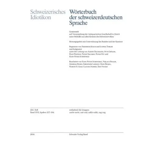 Schweizerisches Idiotikon: Band XVII, Heft 224