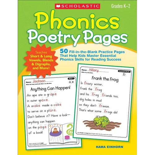 Phonics Poetry Pages: 50 Fill-In-The-Blank Practice Pages That Help Kids Master Essential Phonics Skills for Reading Success