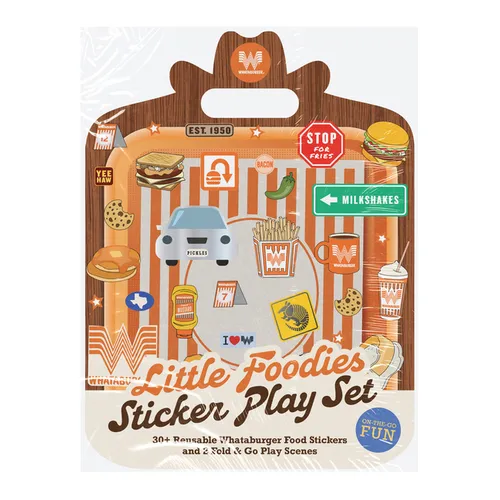 Little Foodies Reusable Sticker Play Set: 30+ Reusable Whataburger Food Stickers and 2 Fold-Out Play & Go Scenes