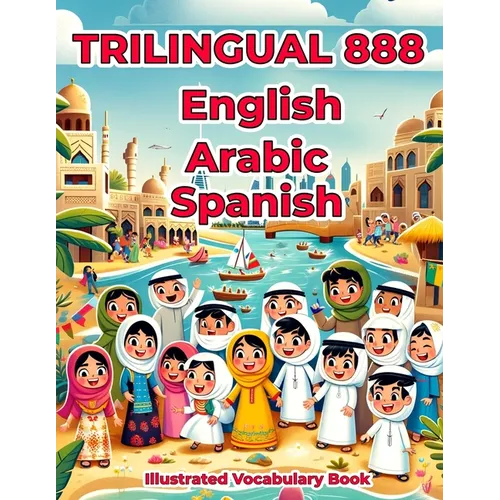 Trilingual 888 English Arabic Spanish Illustrated Vocabulary Book: Colorful Edition