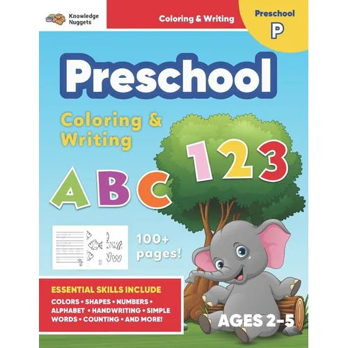 Jumbo ABC's & 123 Preschool Coloring Workbook: Ages 2 and up, Colors, Shapes, Numbers, Letters, Learn to Write the Alphabet (Essential Activity Book f