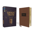 Niv, the Grace and Truth Study Bible (Trustworthy and Practical Insights), Large Print, Leathersoft, Brown, Red Letter, Comfort Print