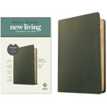 NLT Thinline Reference Bible, Filament Enabled (Genuine Leather, Olive Green, Red Letter)