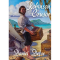 Robinson Crusoe: A novel by Daniel Defoe about a castaway who spends 28 years on a remote tropical desert island encountering cannibals