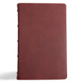 CSB Single-Column Personal Size Bible, Holman Handcrafted Collection, Marbled Burgundy Premium Calfskin