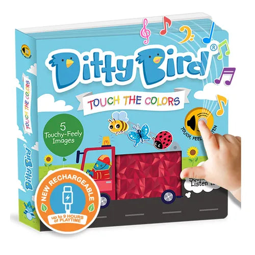 Ditty Bird Touch the Colors Interactive Sensory Sound Book for Babies 6 - 18 Months Montessori Inspired Touch and Feel Books with Textures