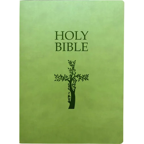 Kjver Holy Bible, Cross Design, Large Print, Olive Ultrasoft: (King James Version Easy Read, Red Letter, Green)