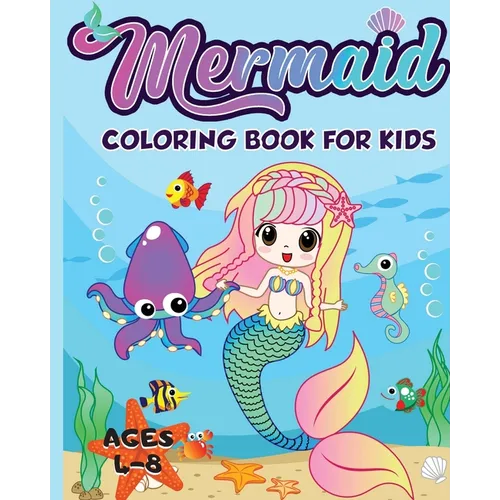 Mermaid Coloring Book for Kids Ages 4-8: 40 Unique and Beautiful Mermaid Coloring Pages (Children's Books Gift Ideas)