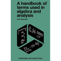 A Handbook of Terms Used in Algebra and Analysis