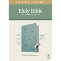 NLT Large Print Thinline Reference Bible, Filament Enabled Edition (Red Letter, Leatherlike, Floral/Teal, Indexed)