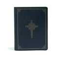 CSB Ancient Faith Study Bible, Navy Leathertouch: Black Letter, Church Fathers, Study Notes and Commentary, Ribbon Marker, Sewn Binding, Easy-To-Read