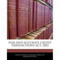 Fair and Accurate Credit Transactions ACT, 2003