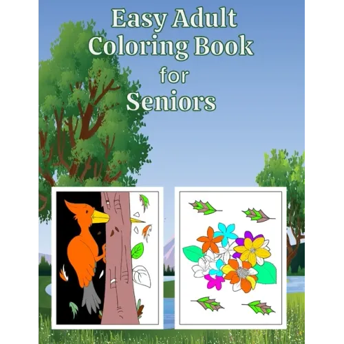 Easy Adult Coloring Book for Seniors: Animals and Flowers Coloring Book for Adults with Dementia