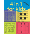 4 in 1 for Kids (200 Page): kids wordsearch books age 7-8 yrs, smart games iq , wordsearch junior, easy sudoku puzzle books for kids, teach kids m