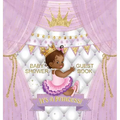 It's a Princess: Baby Shower Guest Book with African American Royal Black Girl Purple Theme, Wishes and Advice for Baby, Personalized with Guest Sign