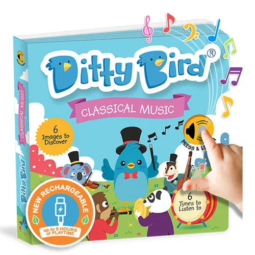 Ditty Bird Classical Music Interactive Sound Book for Toddlers 1- 3 Music for Baby Musical Books Mozart, Beethoven