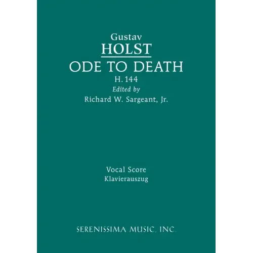 Ode to Death, H.144: Vocal score
