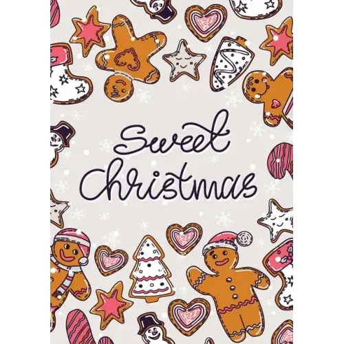 Merry Christmas Coloring Card: Cheaper and More Useful than a Card! (Sweet Christmas; Christmas Cookies; Gingerbread) Medium A5 - 5.83X8.27