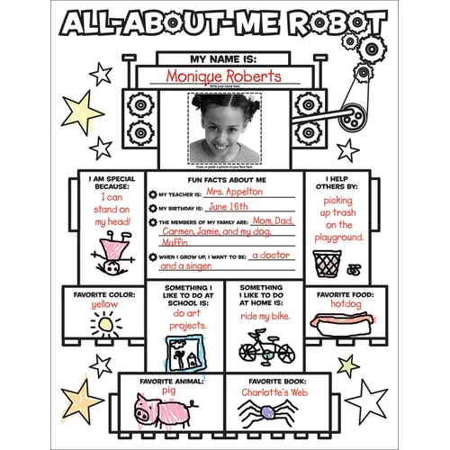 Graphic Organizer Posters: All about Me Robot