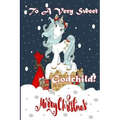 To A Very Sweet Godchild! Merry Christmas (Coloring Card): Holiday Messages, Christmas Animals; Coloring for Young Children