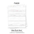 White Rustic Wood Stationery Paper: Cute Letter Writing Paper for Home, Office, Letterhead Design, 25 Sheets
