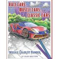 Race Cars, Muscle Cars, Classic Cars Mosaic Color By Number: Adult Coloring Book