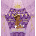 It's a Prince: Baby Shower Guest Book with African American Royal Black Boy Purple Theme, Wishes and Advice for Baby, Personalized with Guest Sign In