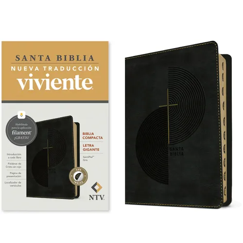 Biblia Compacta Ntv, Letra Gigante Con Filament (Sentipiel, Gris, Índice, Letra Roja)